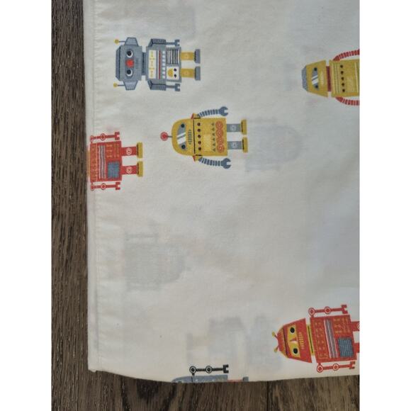 Crate & Barrel Kids Robot Flat Fitted Twin Sheet Set Organic Cotton - Picture 5 of 10
